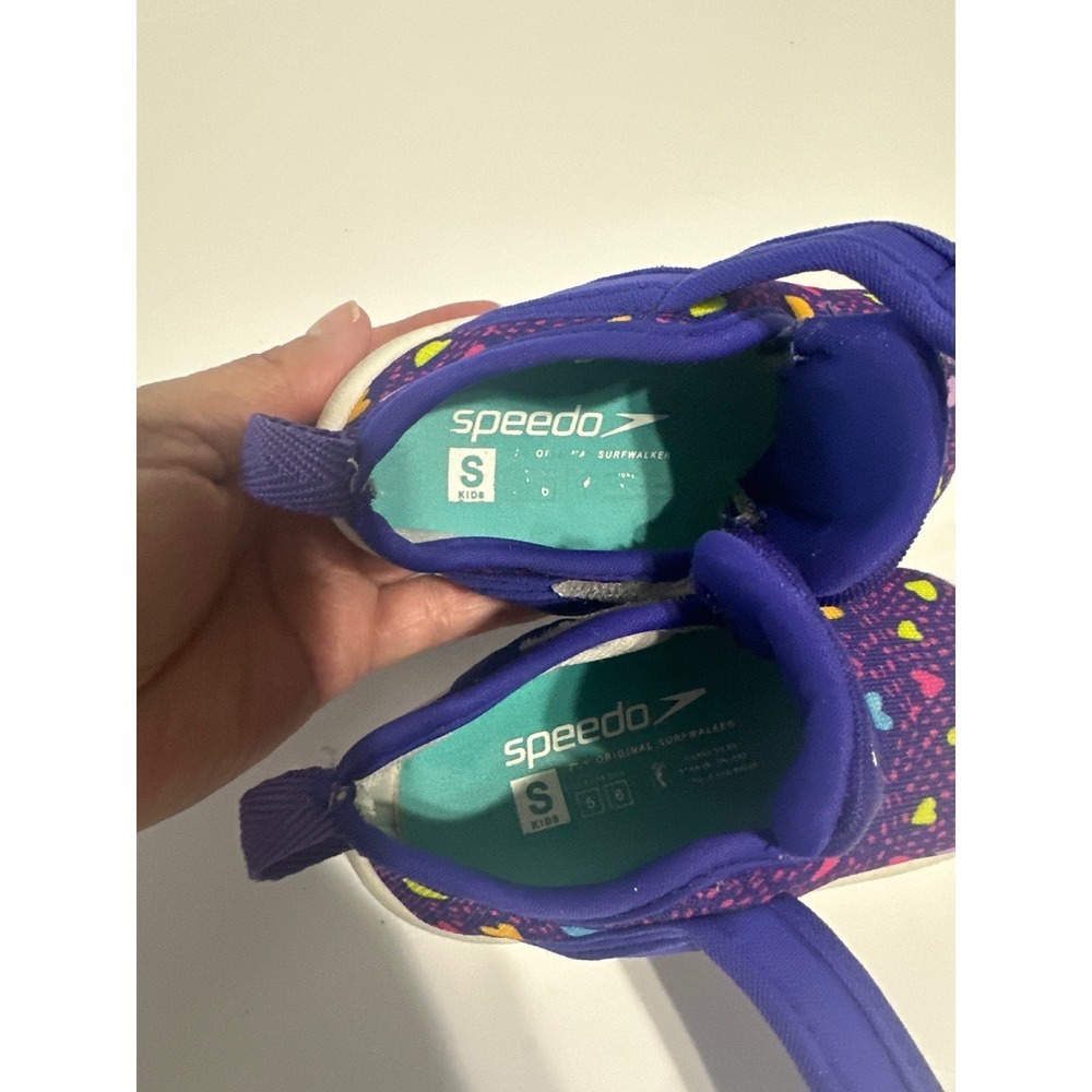 Speedo Kids Surfwalker Water Shoes Hearts Purple Toddler Shoes‎ S - Picture 3 of 5